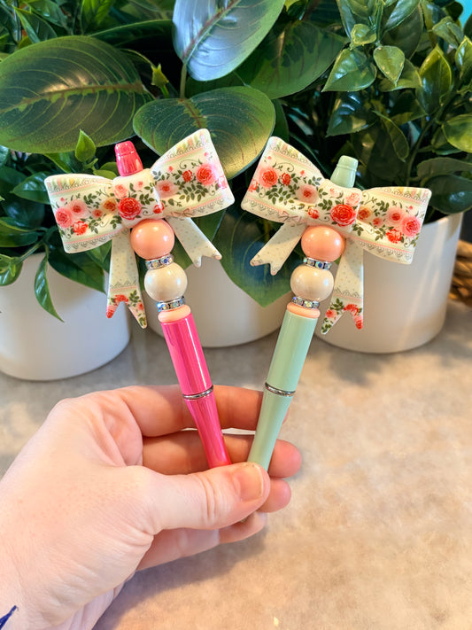 Vintage floral opal pen