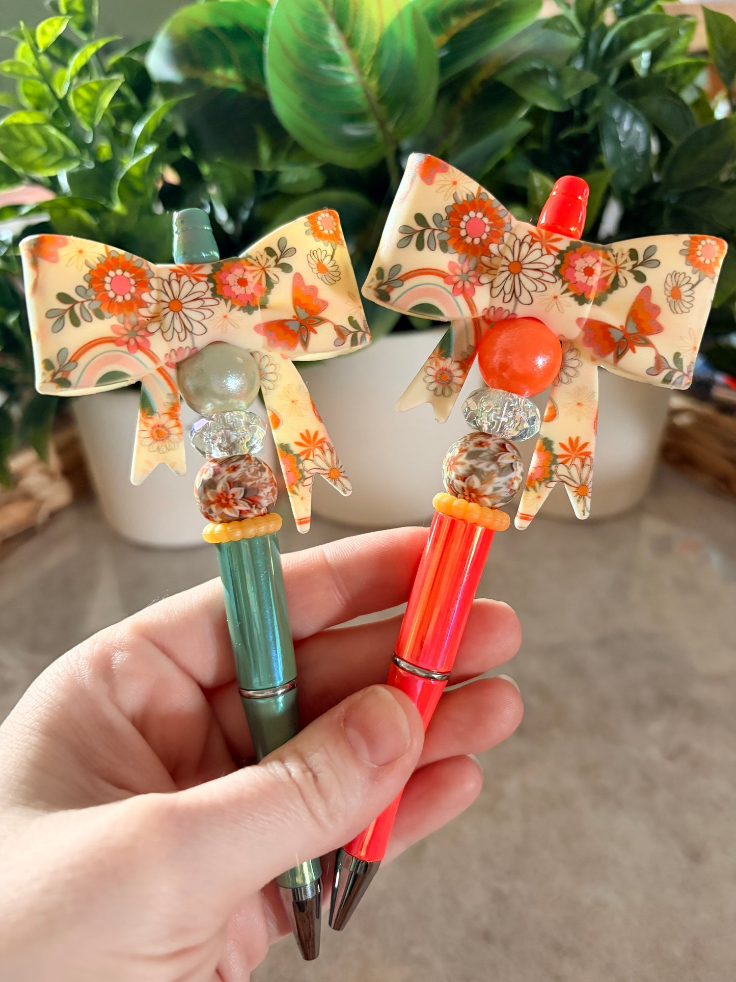 Boho orange floral