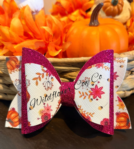 Faux leather bow