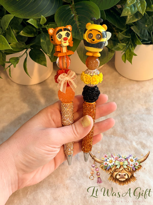 Bear & Tiger rhinestone pen