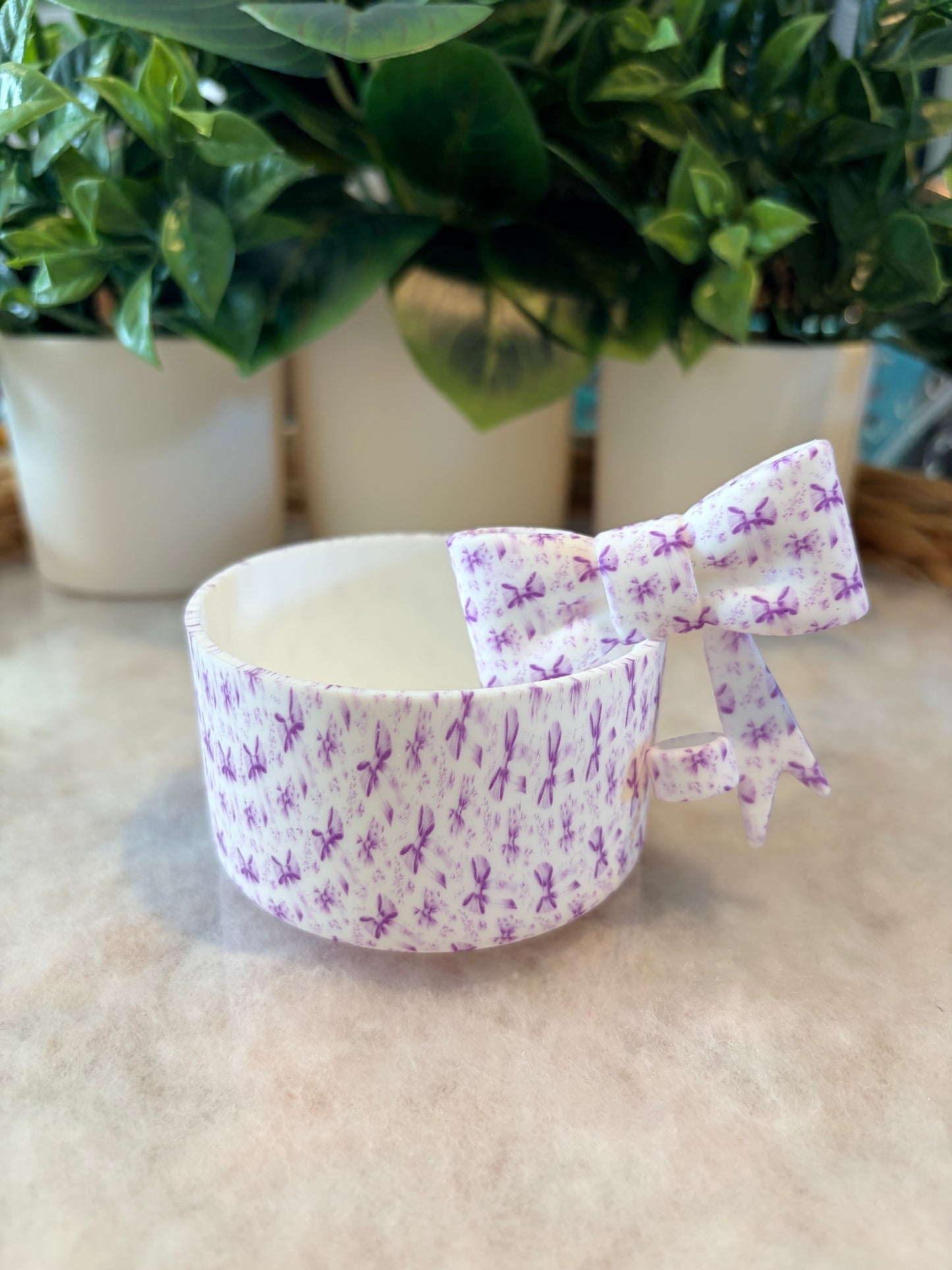 Purple Bows tumbler set